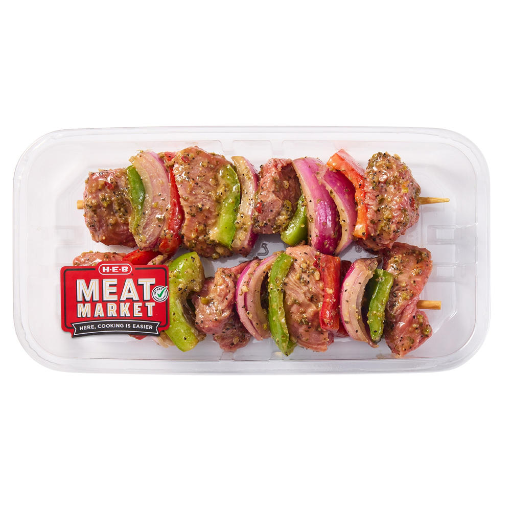 H-E-B Meat Market Marinated Beef Kabobs – Chipotle Lime, Avg. 1.3 lbs