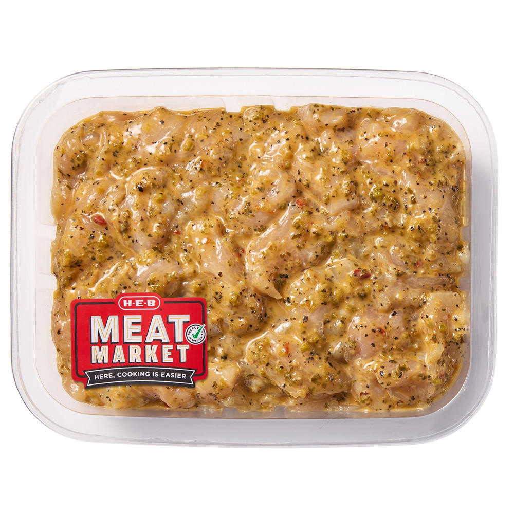 H-E-B Meat Market Marinated Diced Chicken Breast - Chipotle Lime, Avg. 1.3 lbs