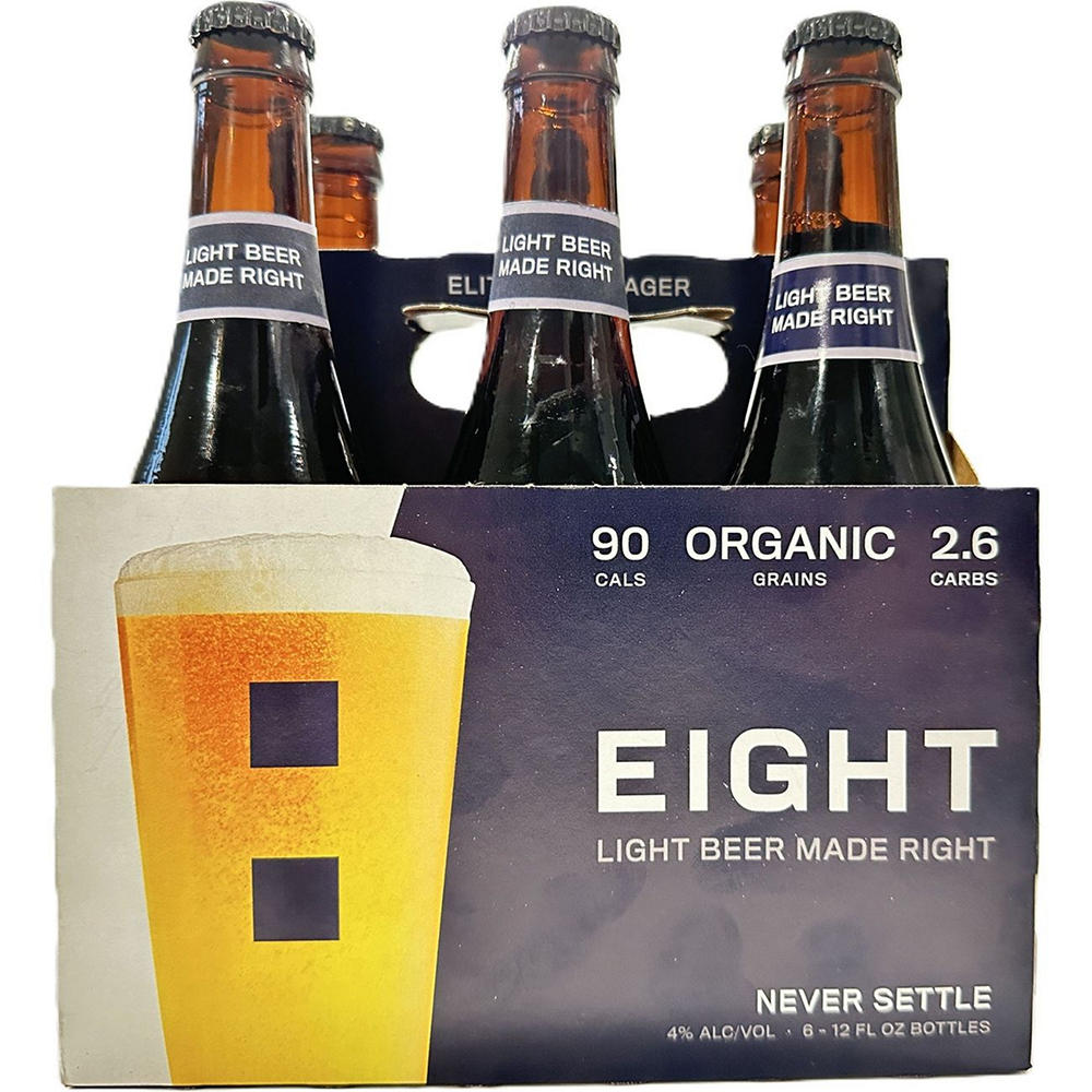 Eight Light Lager Beer 6 pk Bottles, 12 oz
