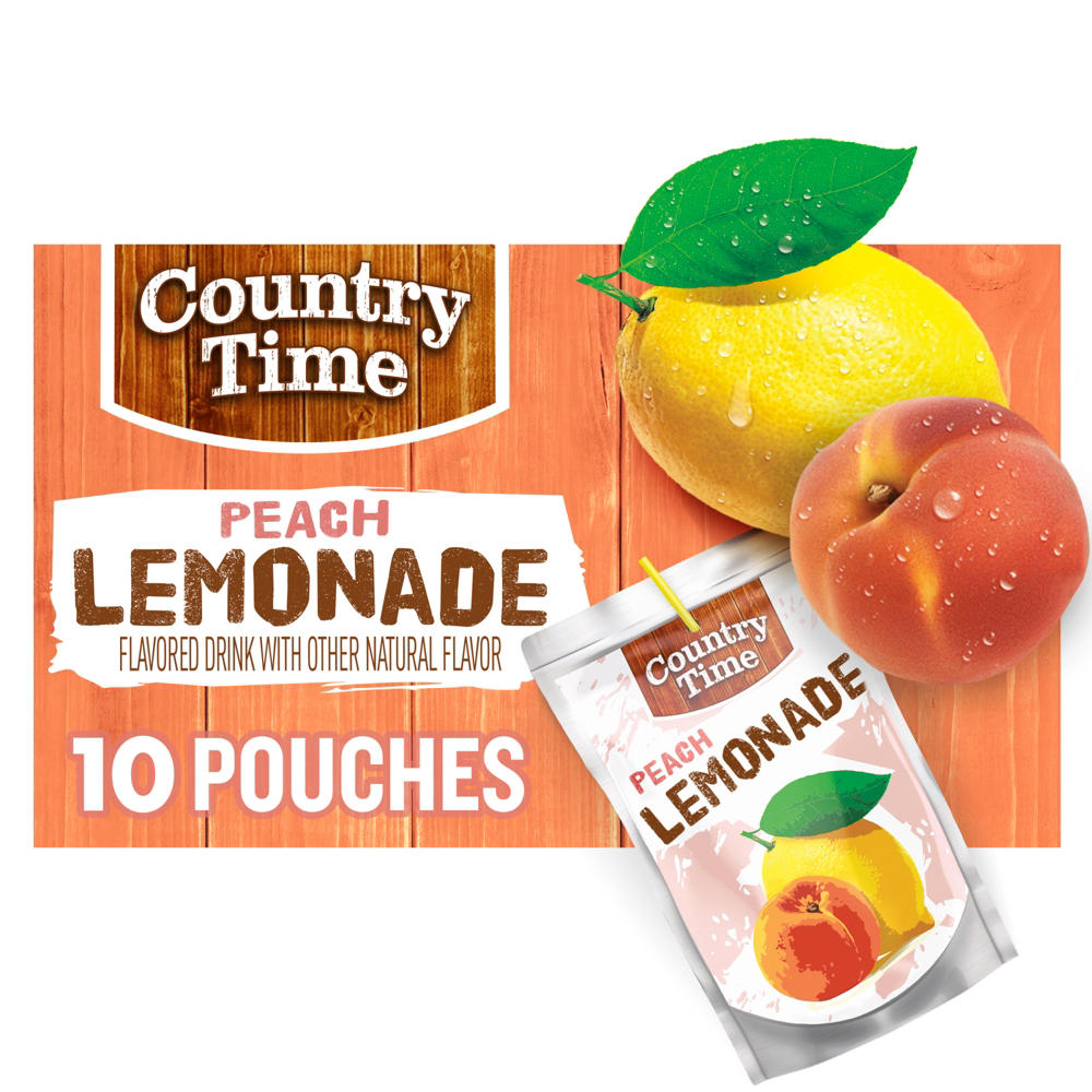 Country Time Peach Lemonade 10 pk Pouches, 6 oz