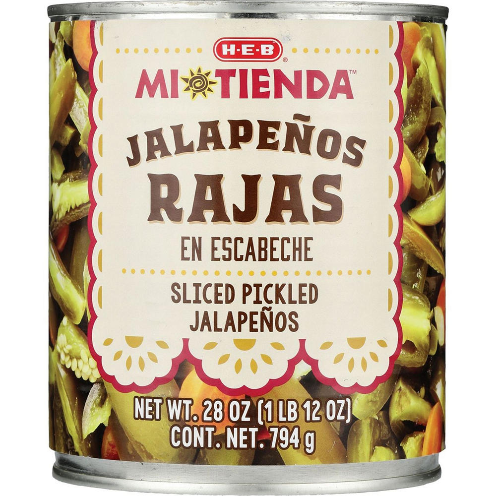 H-E-B Mi Tienda Sliced Pickled Jalapeños Rajas en Escabeche, 28 oz