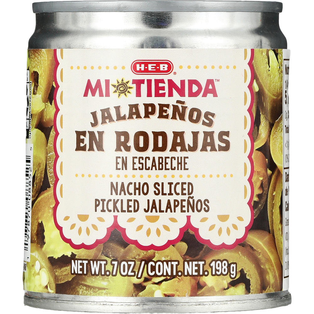 H-E-B Mi Tienda Nacho Sliced Pickled Jalapeños Rodajas en Escabeche, 7 oz