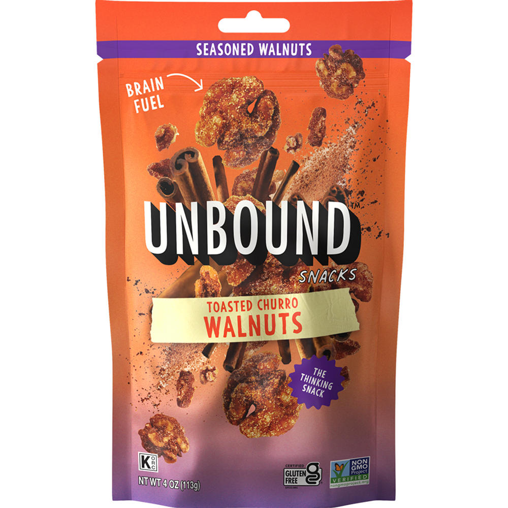Unbound Snacks Roasted Seasoned Walnuts - Toasted Churro, 4 oz