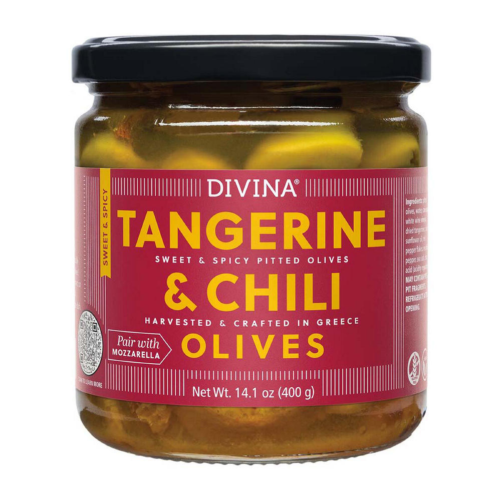 Divina Tangerine & Chili Olives, 14.1 oz