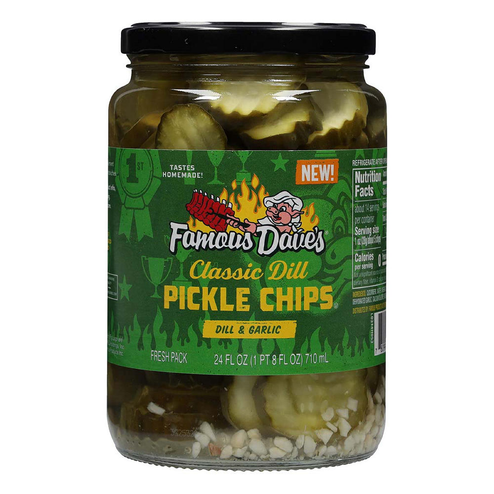 Famous Dave's Classic Dill Pickle Chips, 24 oz