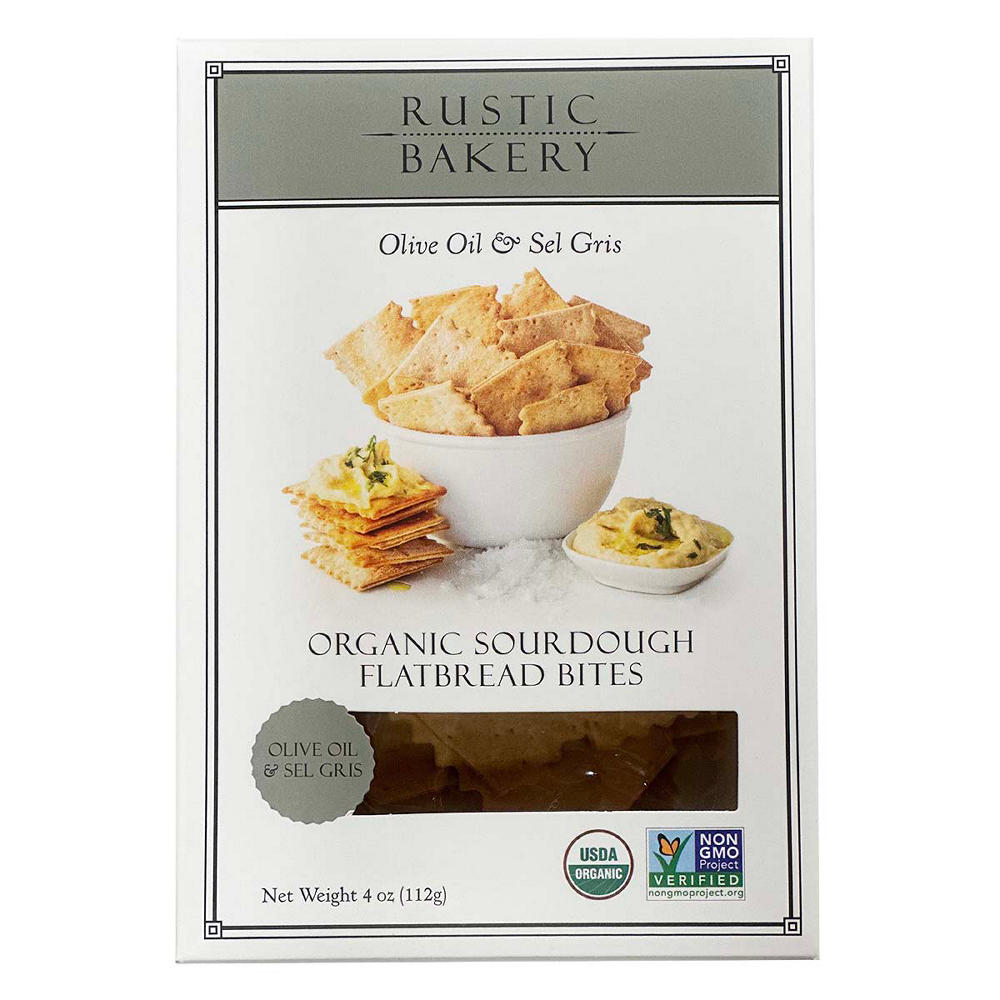 Rustic Bakery Olive Oil & Sel Gris Sourdough Flatbreat Bites, 4 oz