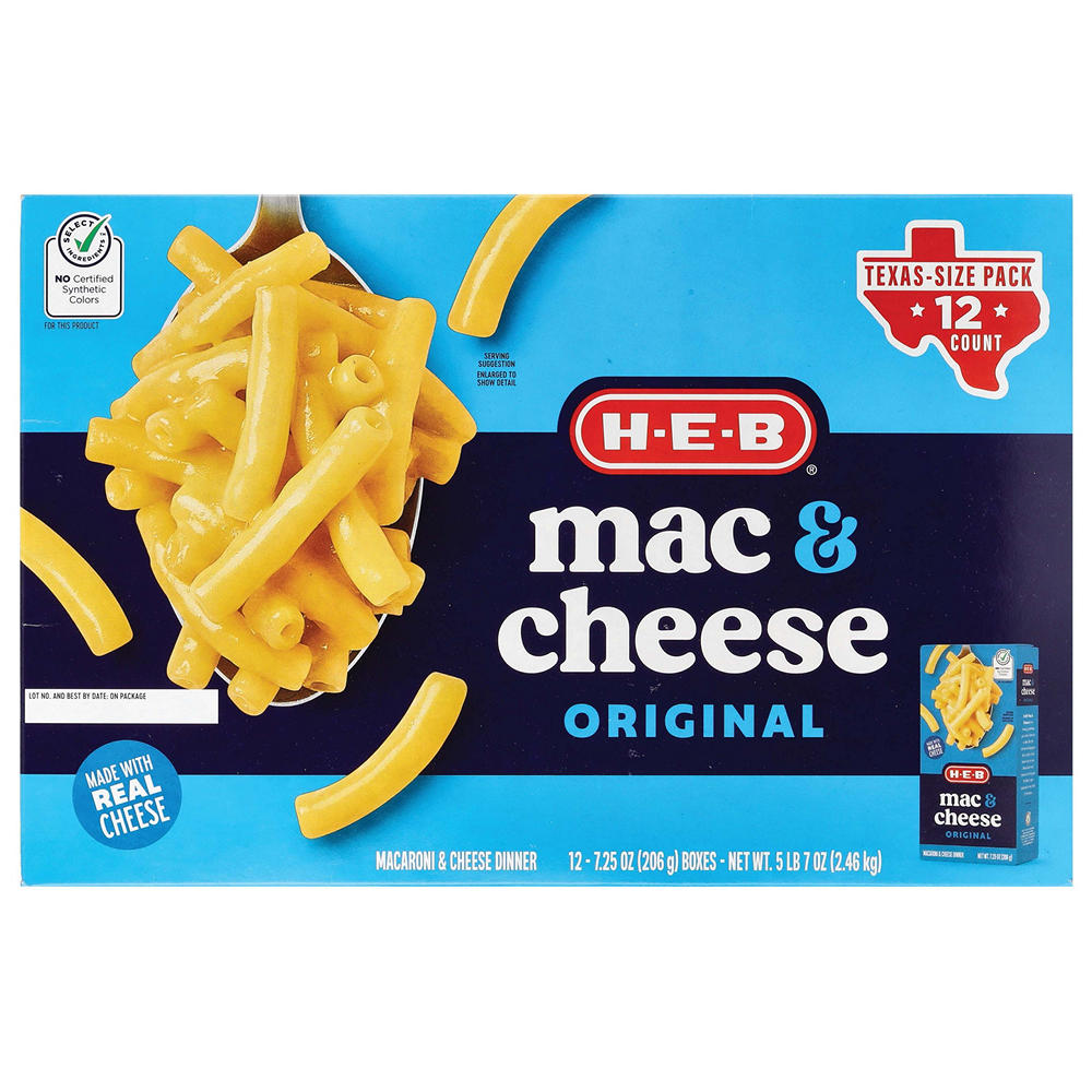 H-E-B Original Mac & Cheese - Texas-Size Pack, 12 ct