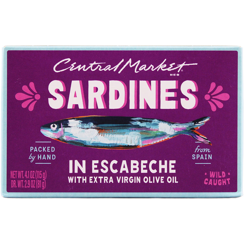 Central Market Sardines in Escabeche with Extra Virgin Olive Oil, 4 oz
