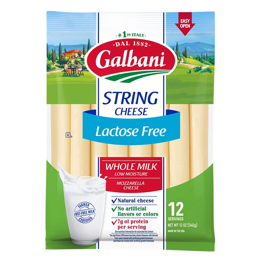 Galbani Lactose Free Whole Milk Mozzarella String Cheese, 12 ct, 12 oz