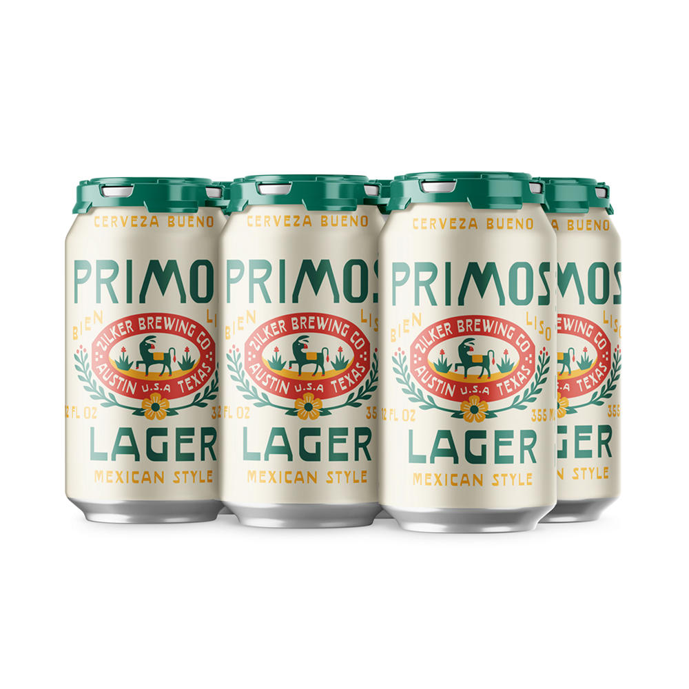 Zilker Brewing Company Primos Mexican Style Lager 6 pk Cans, 12 oz