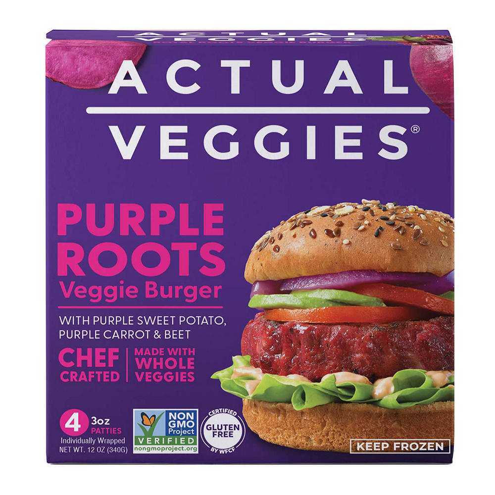 Actual Veggies Purple Roots Veggie Burgers, 4 ct