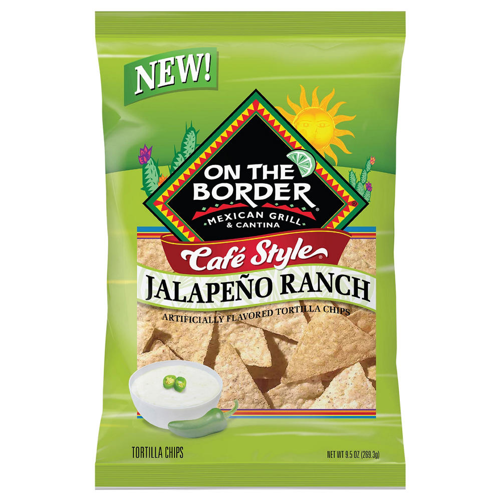 On The Border Cafe Style Tortilla Chips - Jalapeno Ranch , 9.5 oz