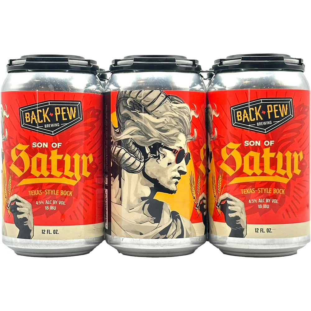 Back Pew Brewing Son of Satyr Texas-Style Bock Craft Beer 6 pk Cans, 12 oz