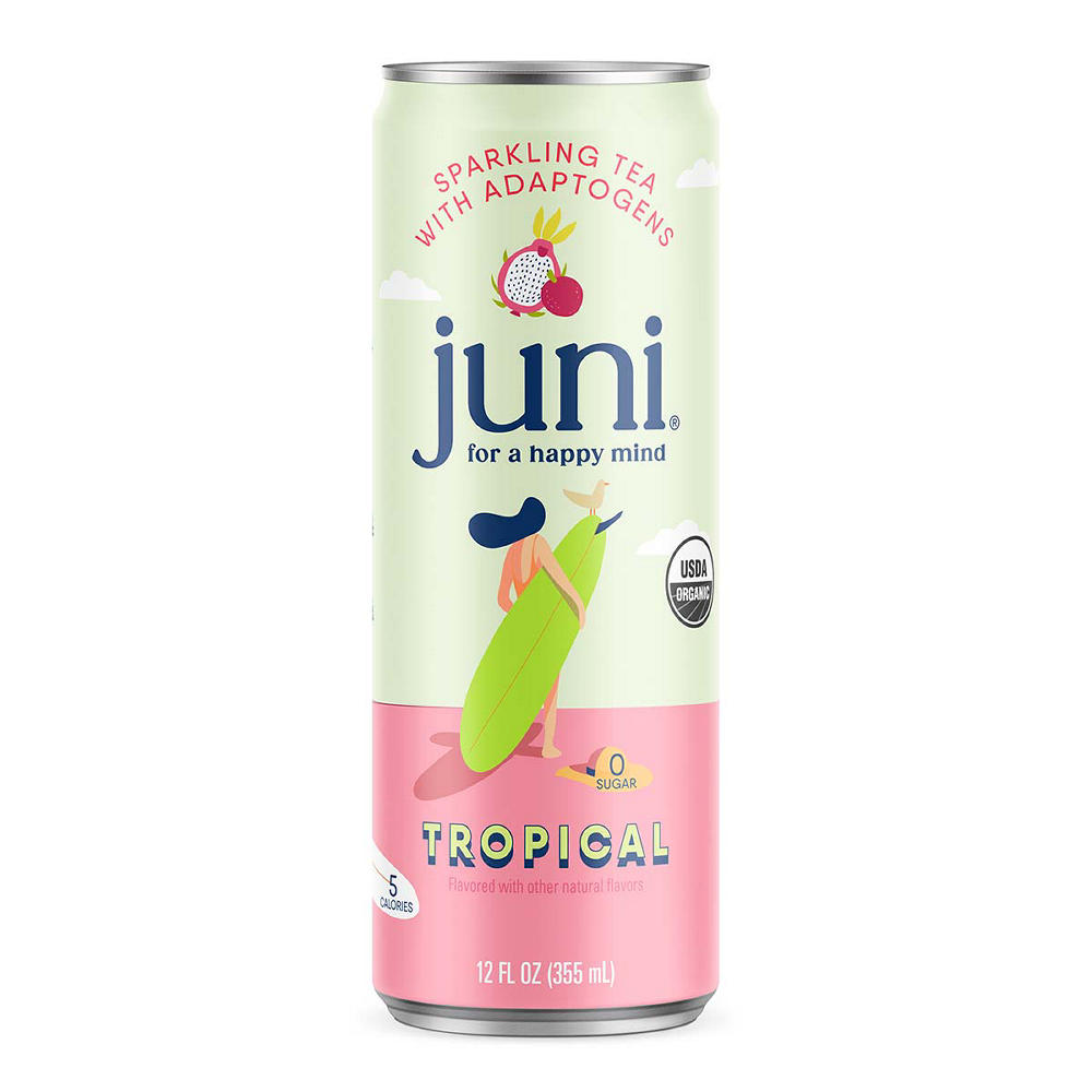 Juni Sparkling Adaptogen Tea - Tropical, 12 oz