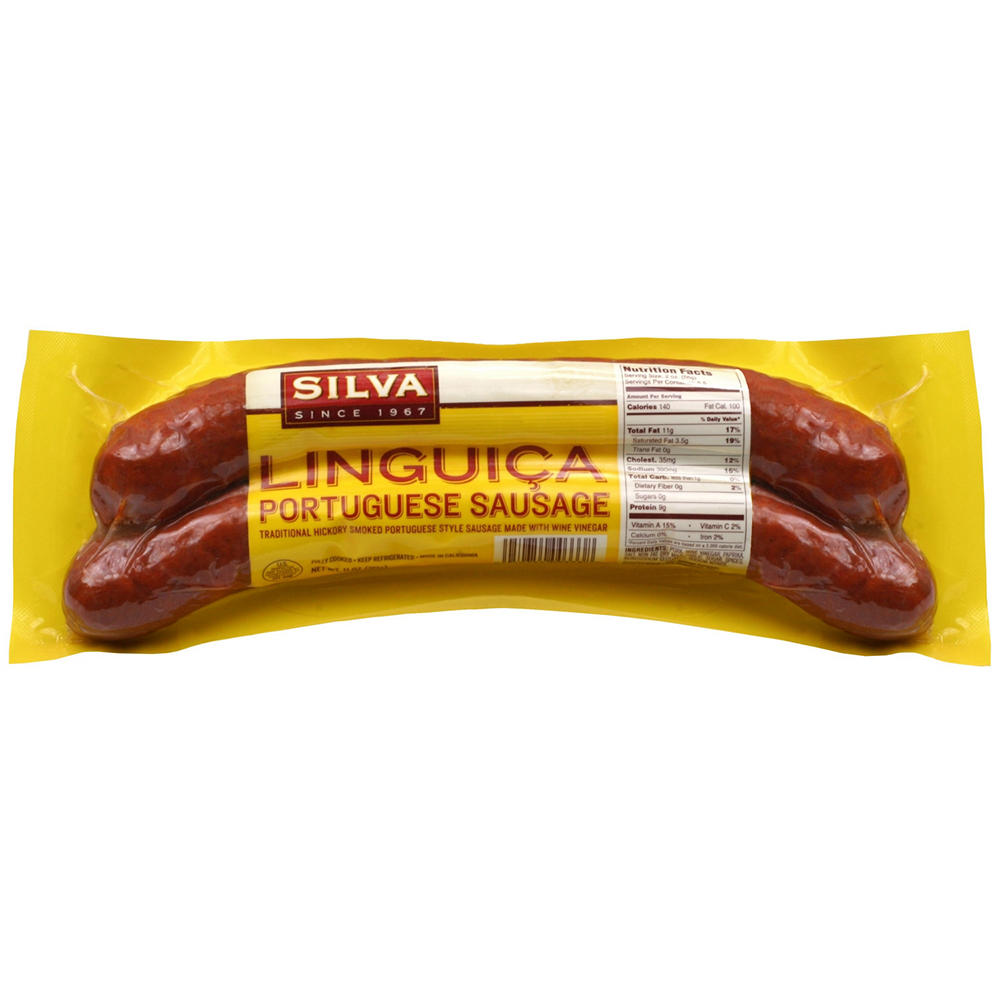 Silva Linguica Hickory Smoked Portuguese Sausage, 11 oz