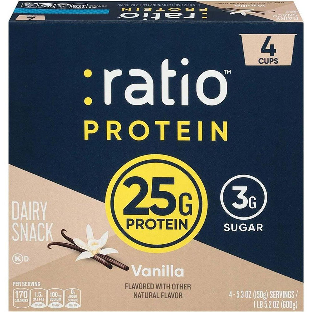 :ratio 25g Protein Vanilla Dairy Snack, 4 ct