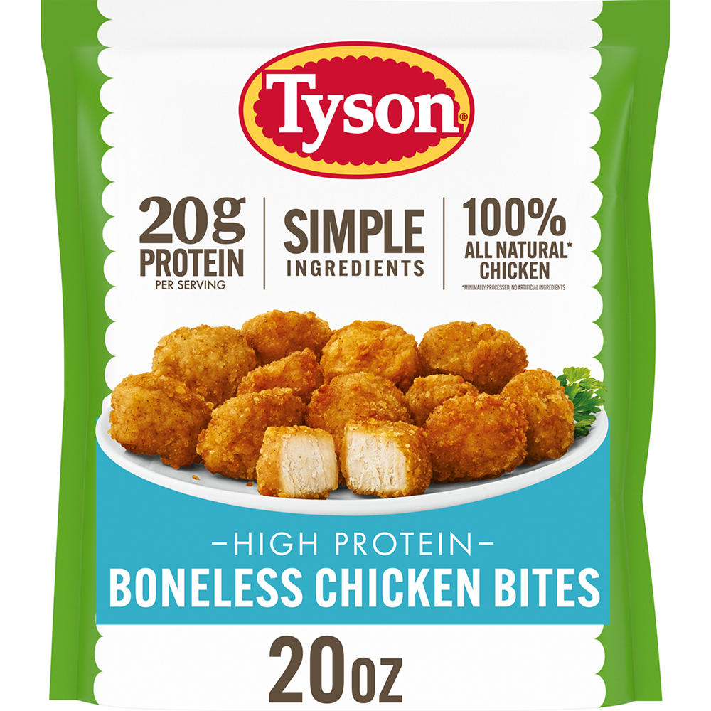 Tyson Lightly Breaded Boneless Chicken Bites, 1.25 Lb