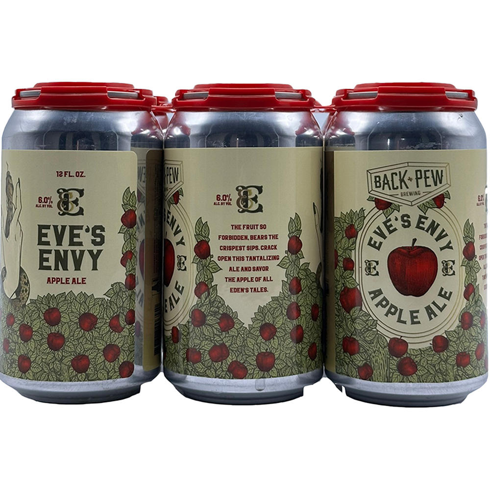 Back Pew Brewing Eve's Envy Apple Ale Craft Beer 6 pk Cans, 12 oz