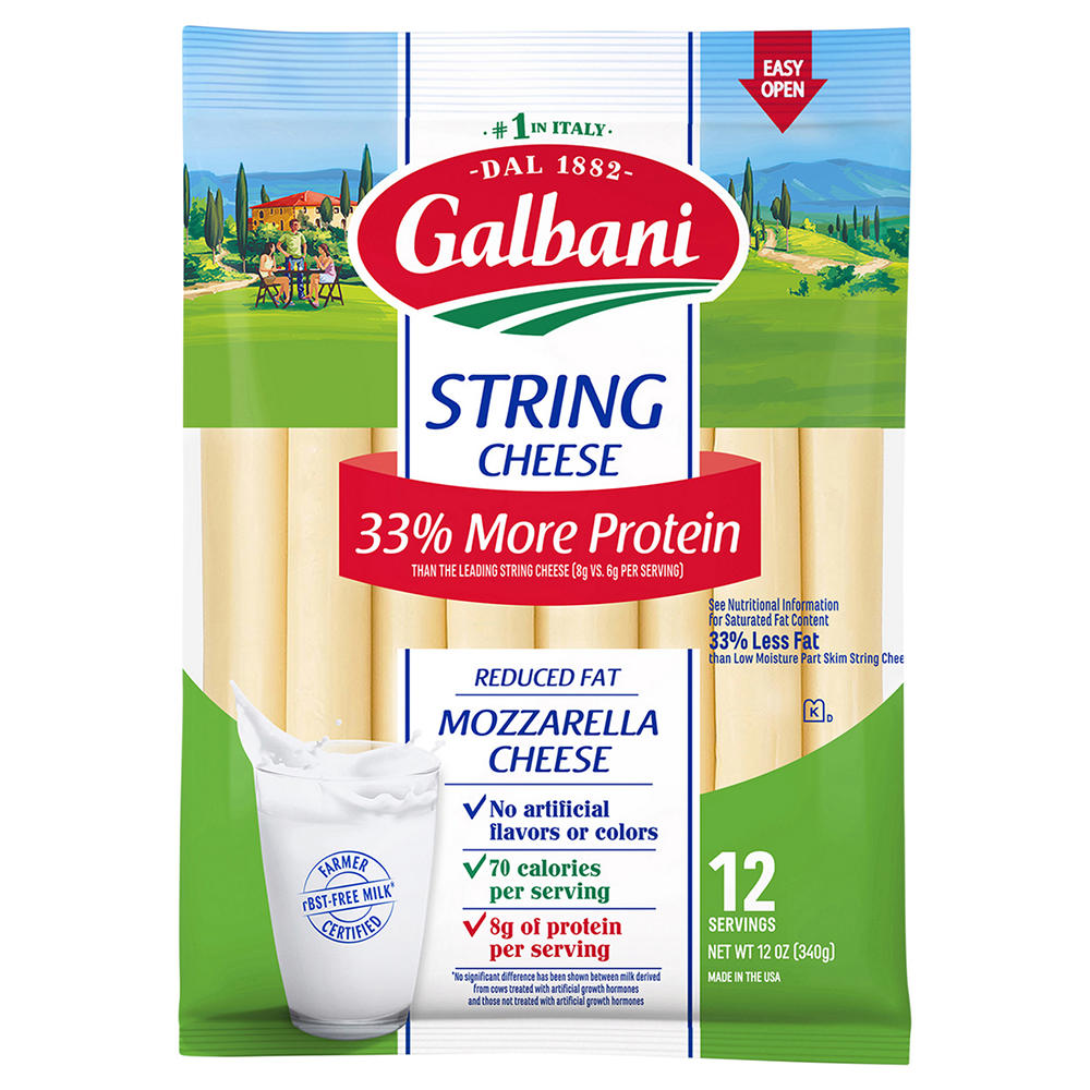 Galbani Reduced Fat Mozzarella String Cheese, 12 ct, 12 oz