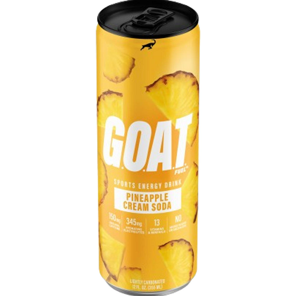G.O.A.T. Fuel Zero Sugar Energy Drink - Pineapple Cream Soda, 12 oz