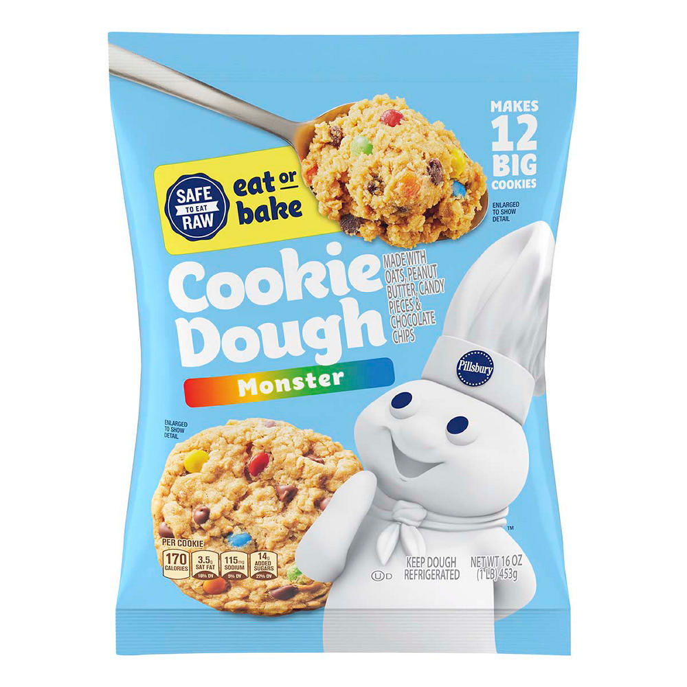 Pillsbury Ready to Eat or Bake Cookie Dough - Monster, 12 ct