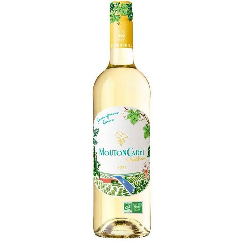 Mouton Cadet Organic and Nathan Sauvignon Blanc French White Wine, 750 mL
