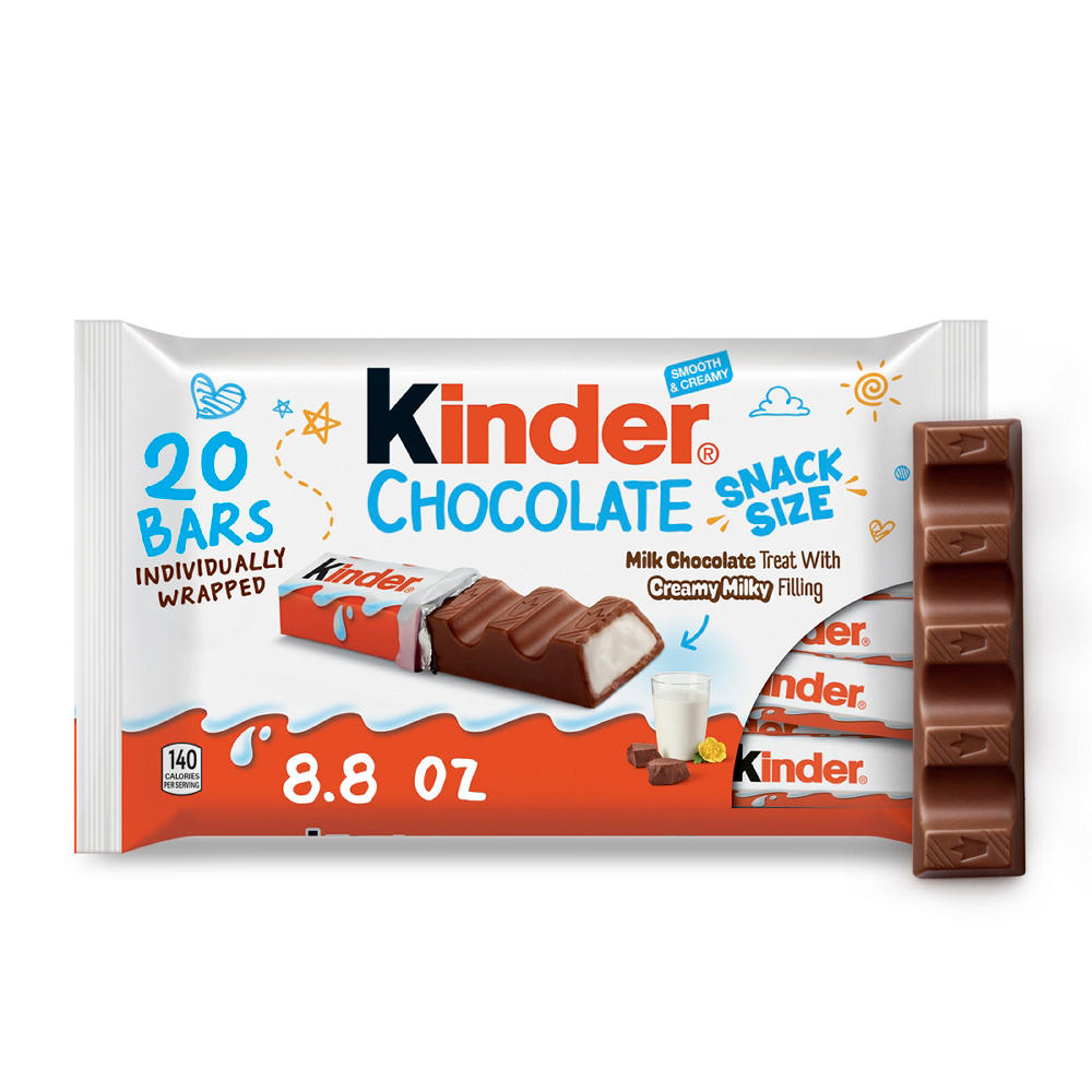 Kinder Chocolate with Milky Filling Snack Size Candy, 8.8 oz