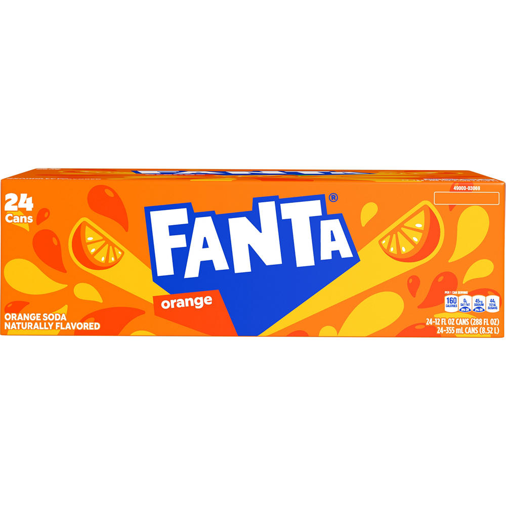 Fanta Orange Soda Cans 12 oz, 24 Pack