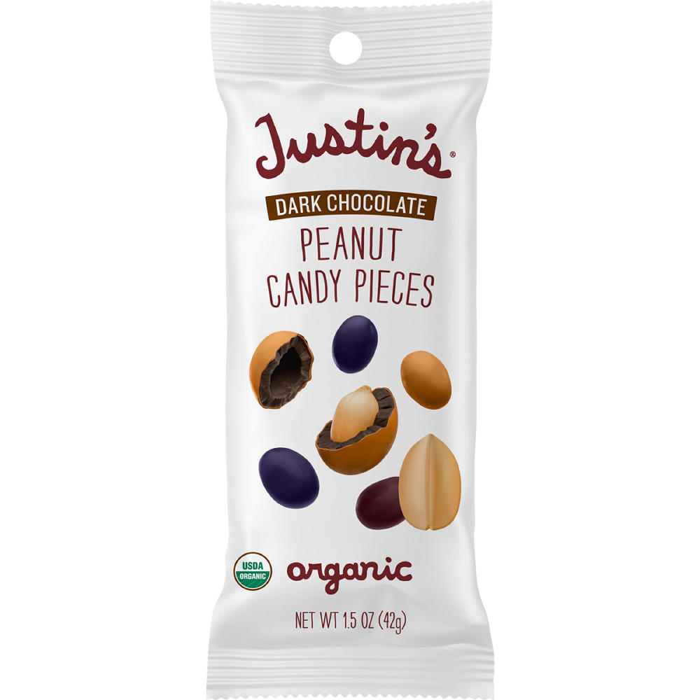 Justin's Organic Dark Chocolate Peanut Candy Pieces, 1.5 oz