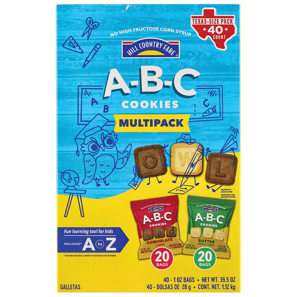 Hill Country Fare A-B-C Cookies Multipack 1 oz Bags, 40 ct