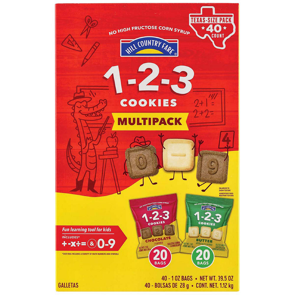 Hill Country Fare 1-2-3 Cookies Multipack 1 oz Bags, 40 ct