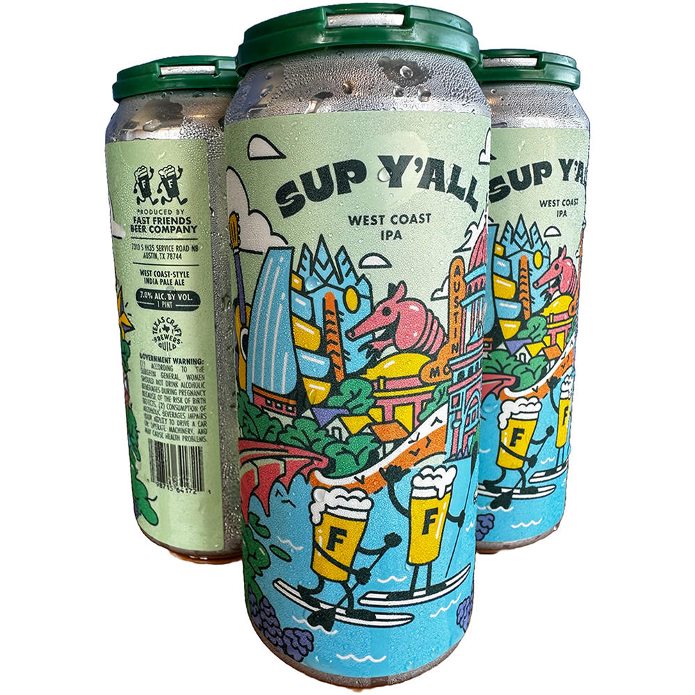 Sup Y'All West Coast IPA Craft Beer 4 pk Cans, 16 oz