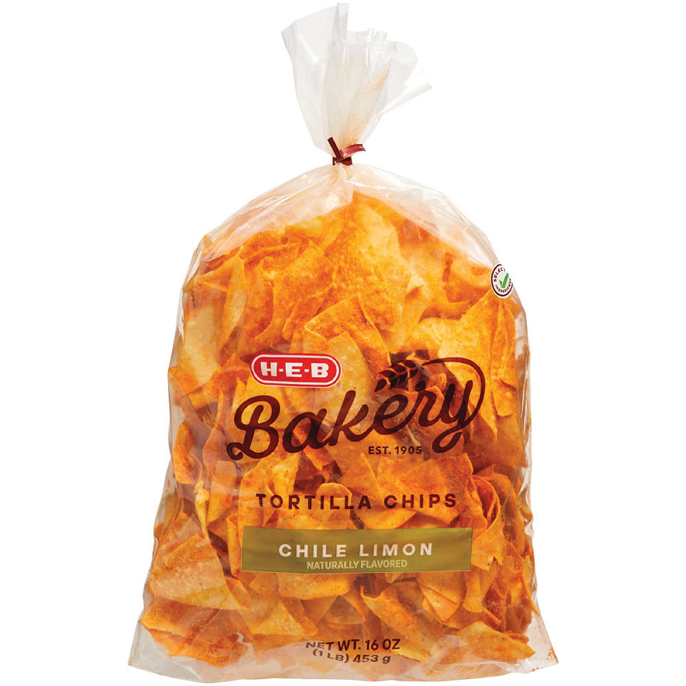 H-E-B Bakery Tortilla Chips - Chile Limon Flavored, 16 oz