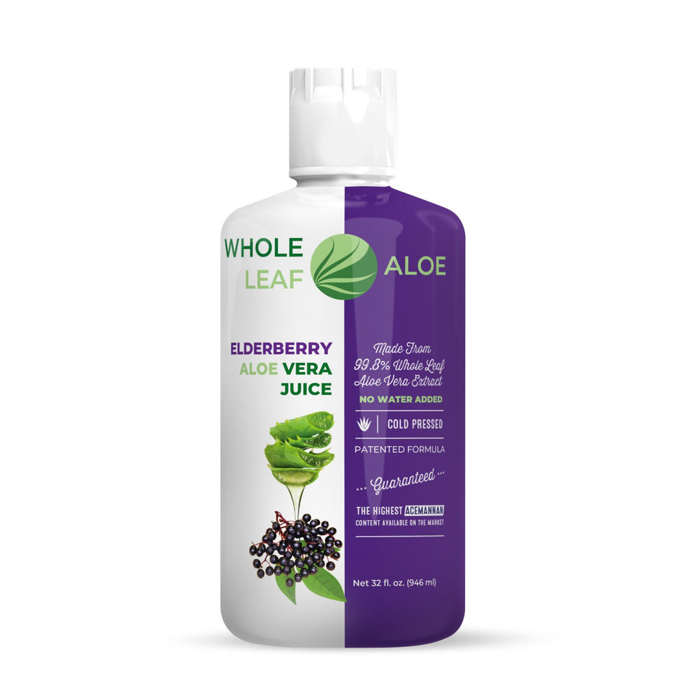 Whole Leaf Aloe Cold Pressed Elderberry Aloe Vera Juice, 32 oz