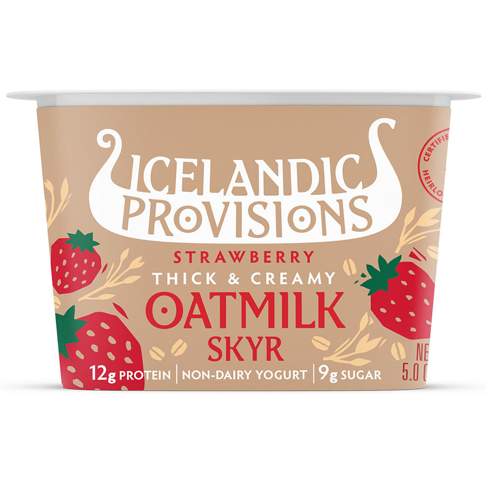 Icelandic Provisions 12g Protein Oatmilk Skyr - Strawberry, 5 oz
