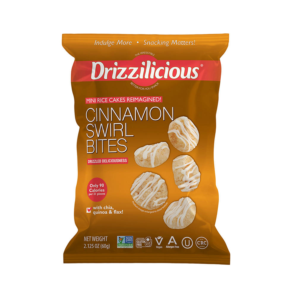 Drizzilicious Mini Rice Cakes - Cinnamon Swirl Bites, 2.125 oz
