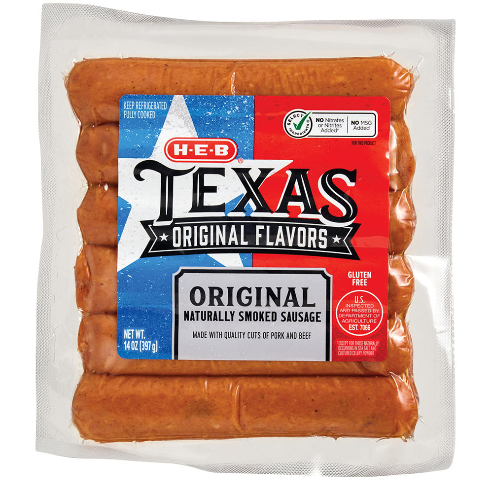 H-E-B Texas Original Flavors Smoked Sausage Links, 14 oz