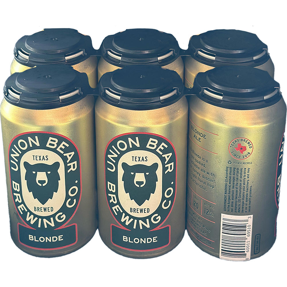 Union Bear Brewing Co Blonde Ale Craft Beer 6 pk Cans, 12 oz