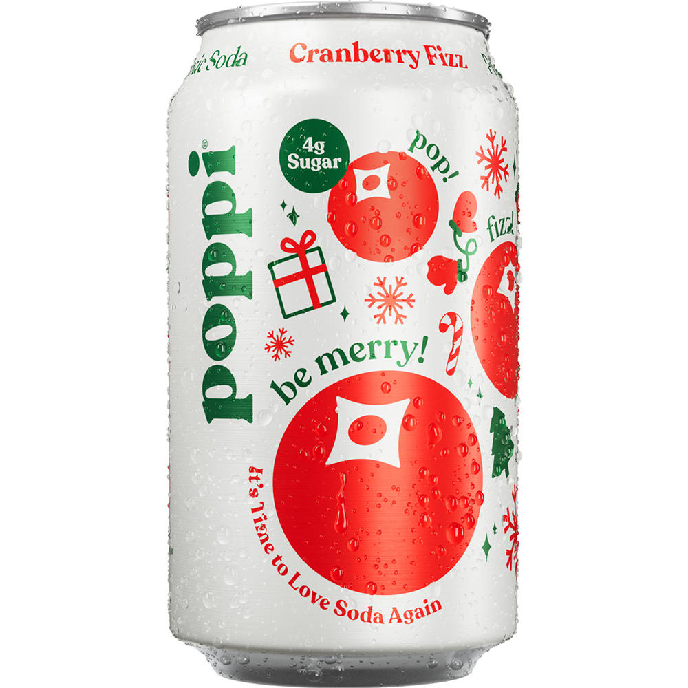 poppi Prebiotic Soda - Cranberry Fizz, 12 oz