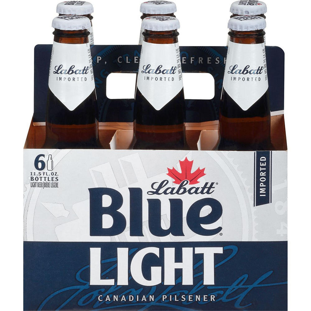 Labatt Blue Light Canadian Pilsner Import Beer 6 pk Cans, 12 oz