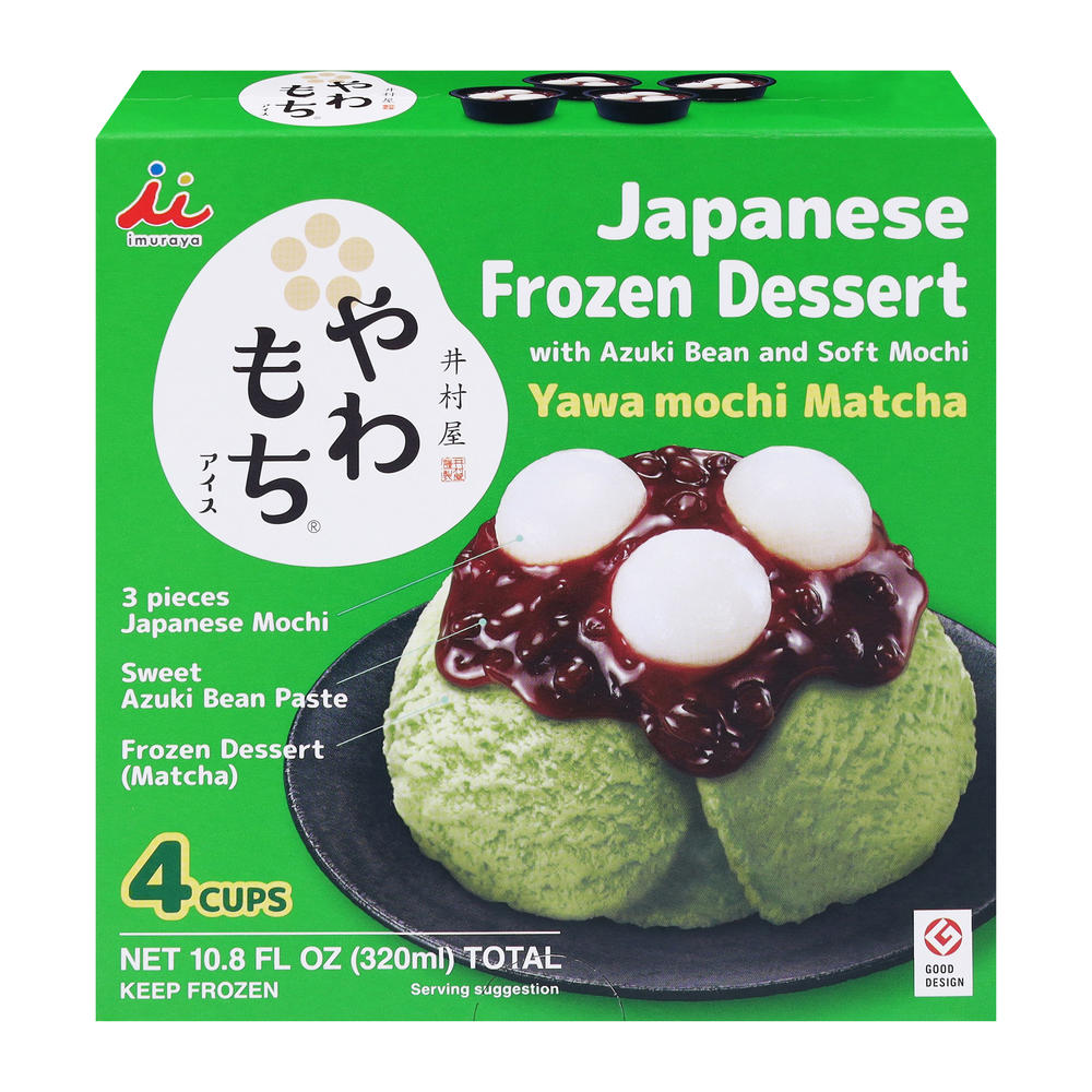 Imuraya Japanese Frozen Dessert Yawa Mochi Matcha , 4 ct