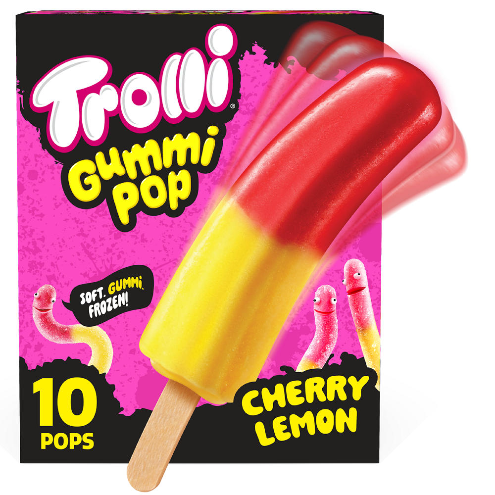 Trolli Cherry Lemon Gummi Ice Pops, 10 ct