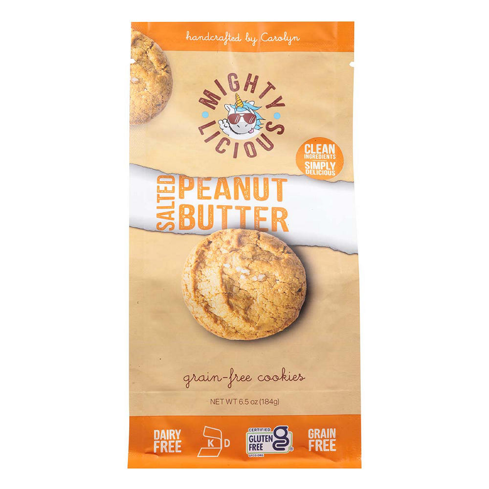 Mightylicious Salted Peanut Butter Grain-Free Cookies, 6.5 oz