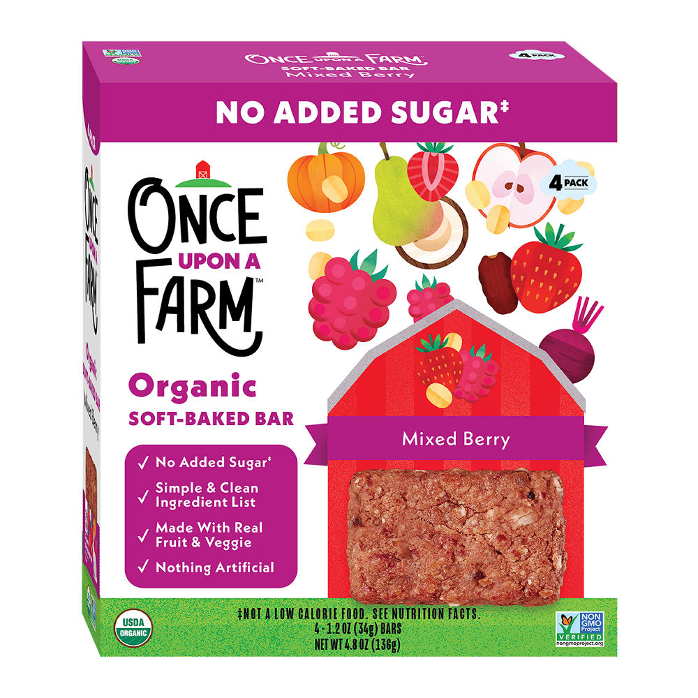Once Upon A Farm Organic Soft Baked Bar - Mixed Berry, 4 ct