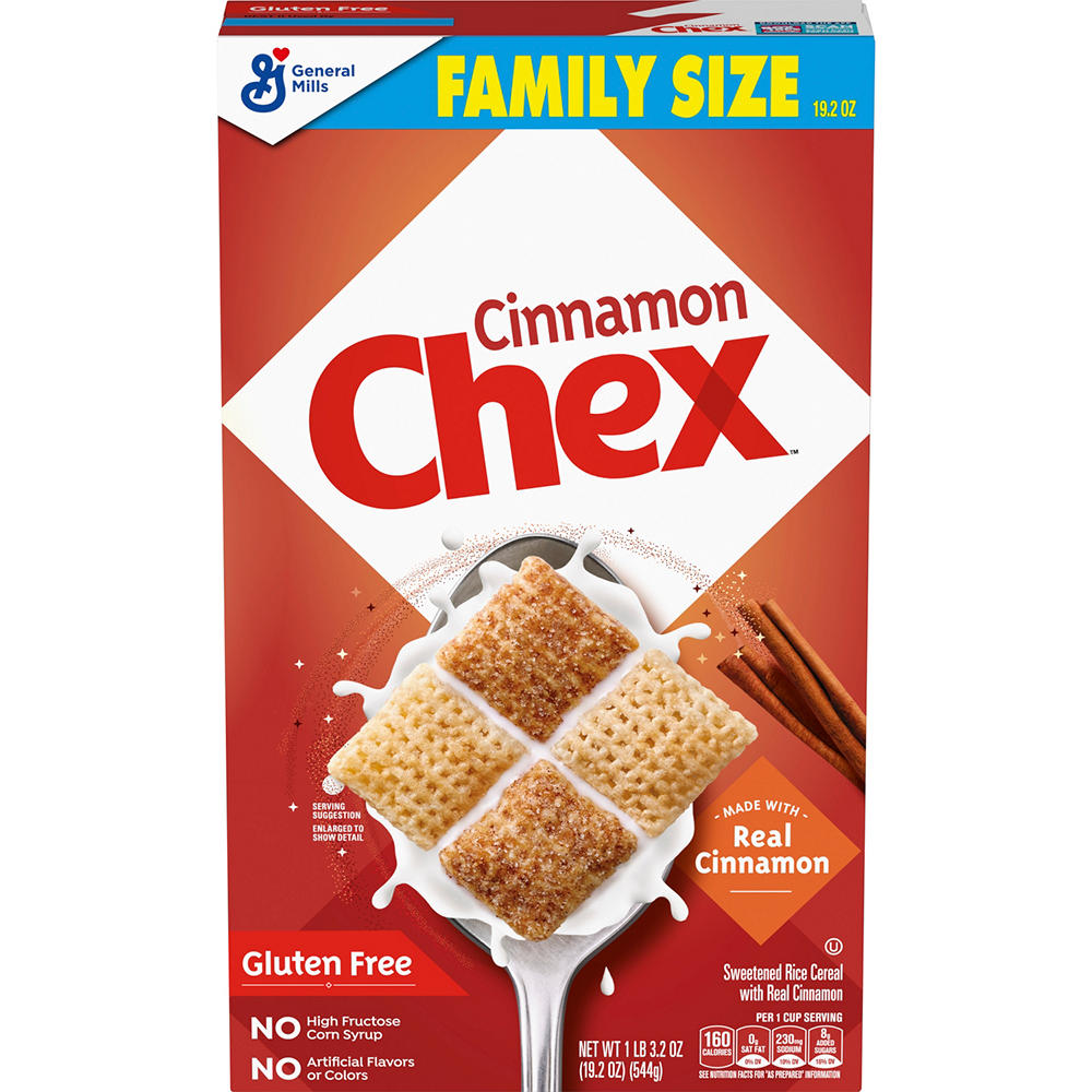 General Mills Cinnamon Chex Cereal - Family Size, 19.2 oz