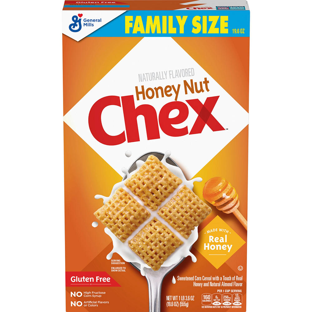 General Mills Honey Nut Chex Cereal - Family Size, 19.6 oz