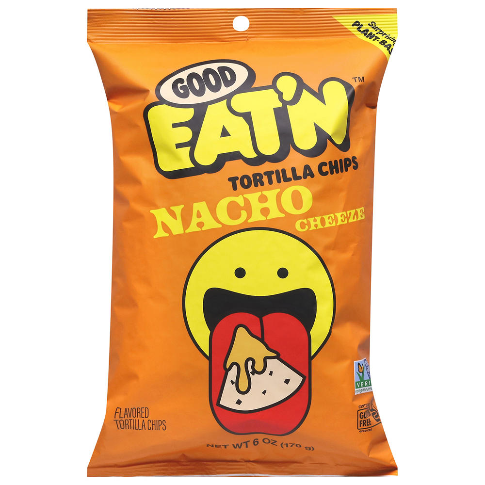 Good Eat'n Plant-Based Tortilla Chips - Nacho Cheeze, 6 oz