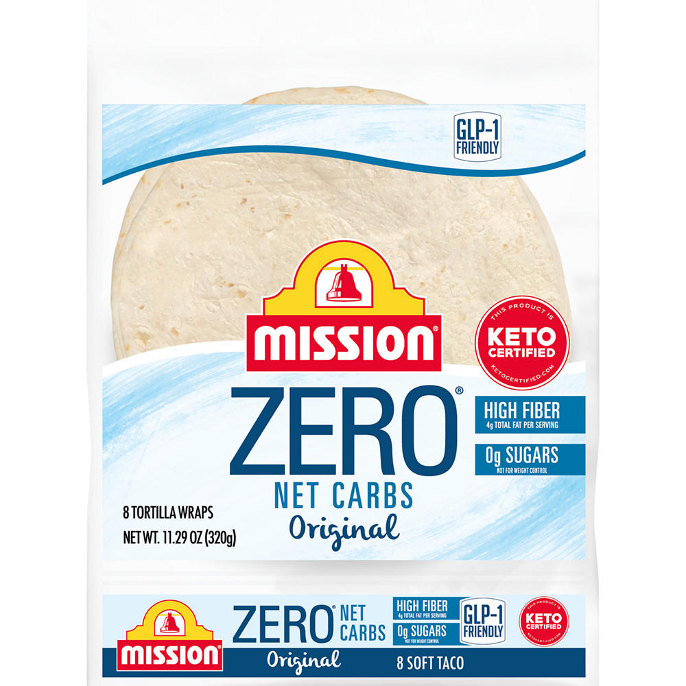 Mission Zero Net Carbs Original Flour Tortillas, Soft Taco Size, 8 ct
