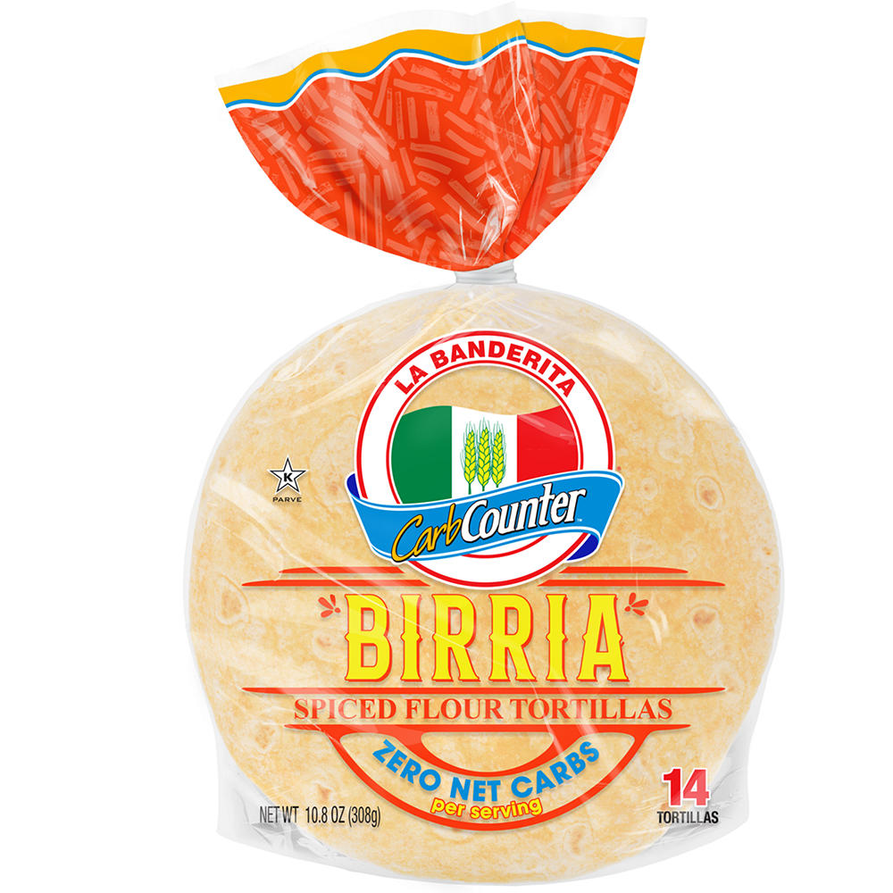 La Banderita Carb Counter Zero Net Carbs Birria Flour Tortillas, 14 ct