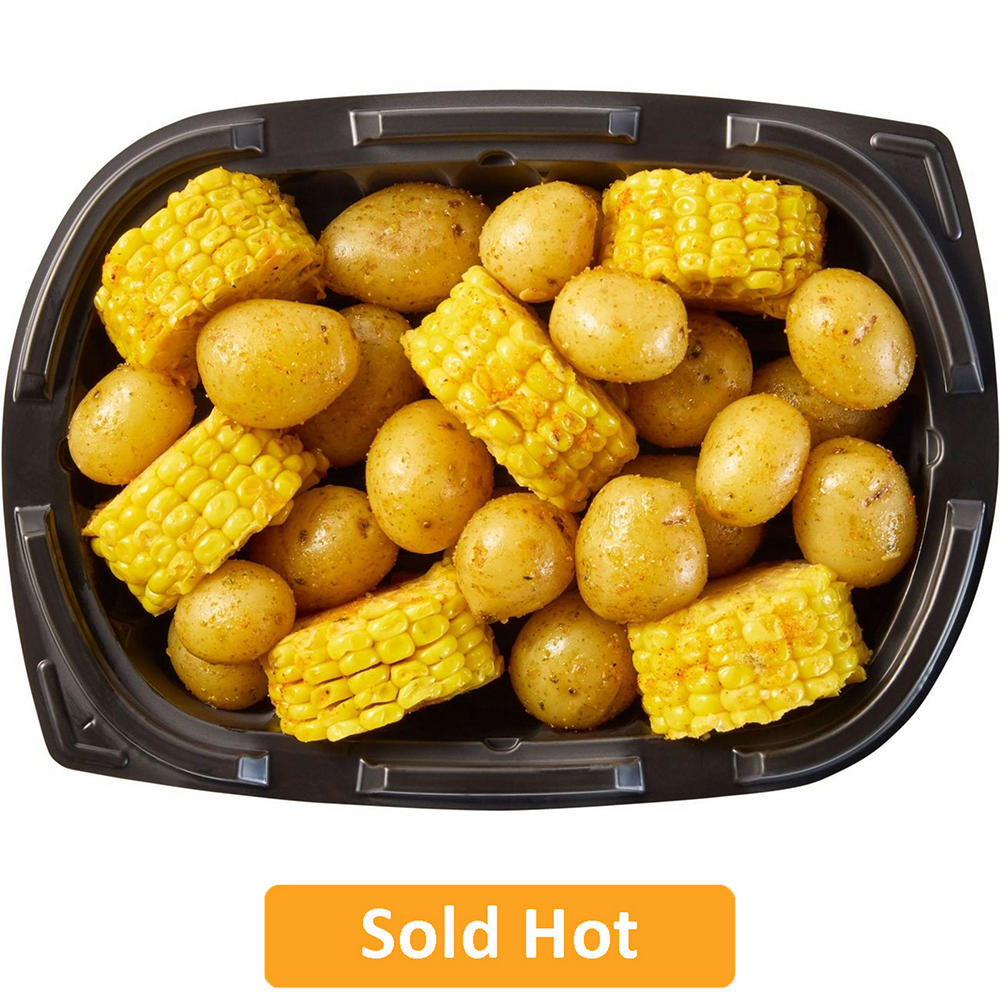 Bayou Boil House by H-E-B Cajun-Seasoned Cooked Corn on the Cob & Potatoes (Sold Hot), Avg. 1.5 lbs